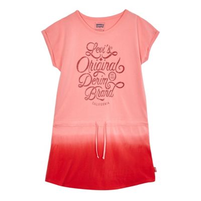 Levi's Girls' pink logo print dress
